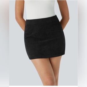 Halara High Waisted Invisible Zipper 2-in-1 Mini Corduroy Casual Skirt NWT SMALL